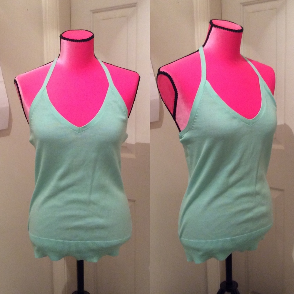 L.O.G.G. mint green halter top